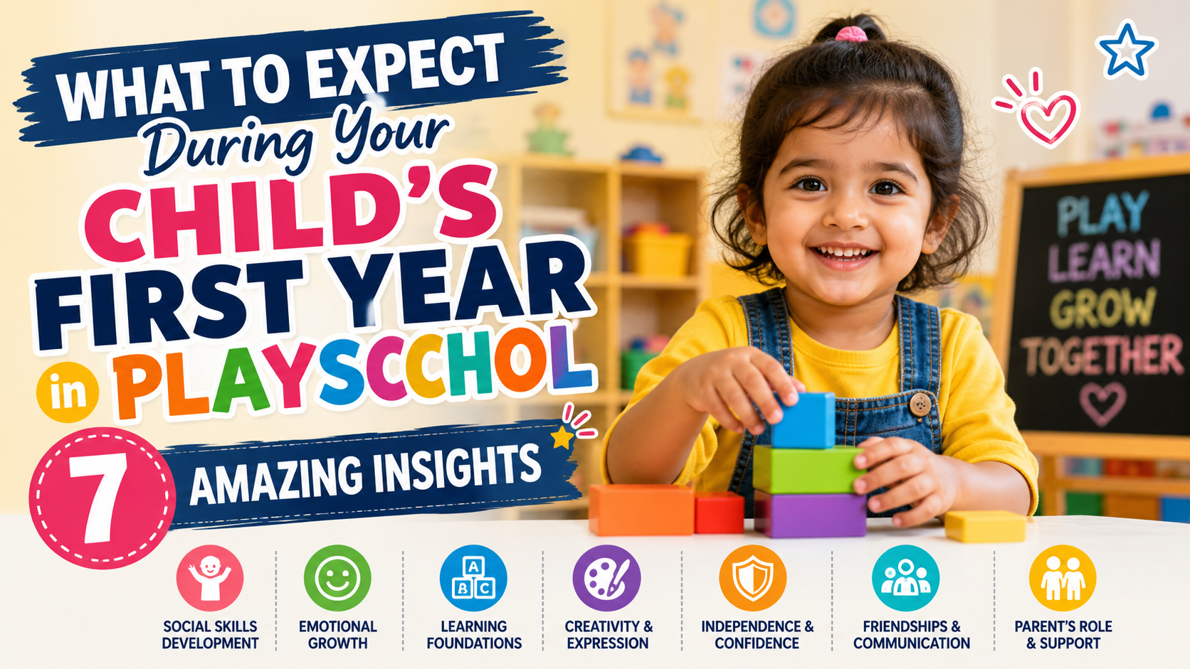 Child learning and playing during first year in playschool